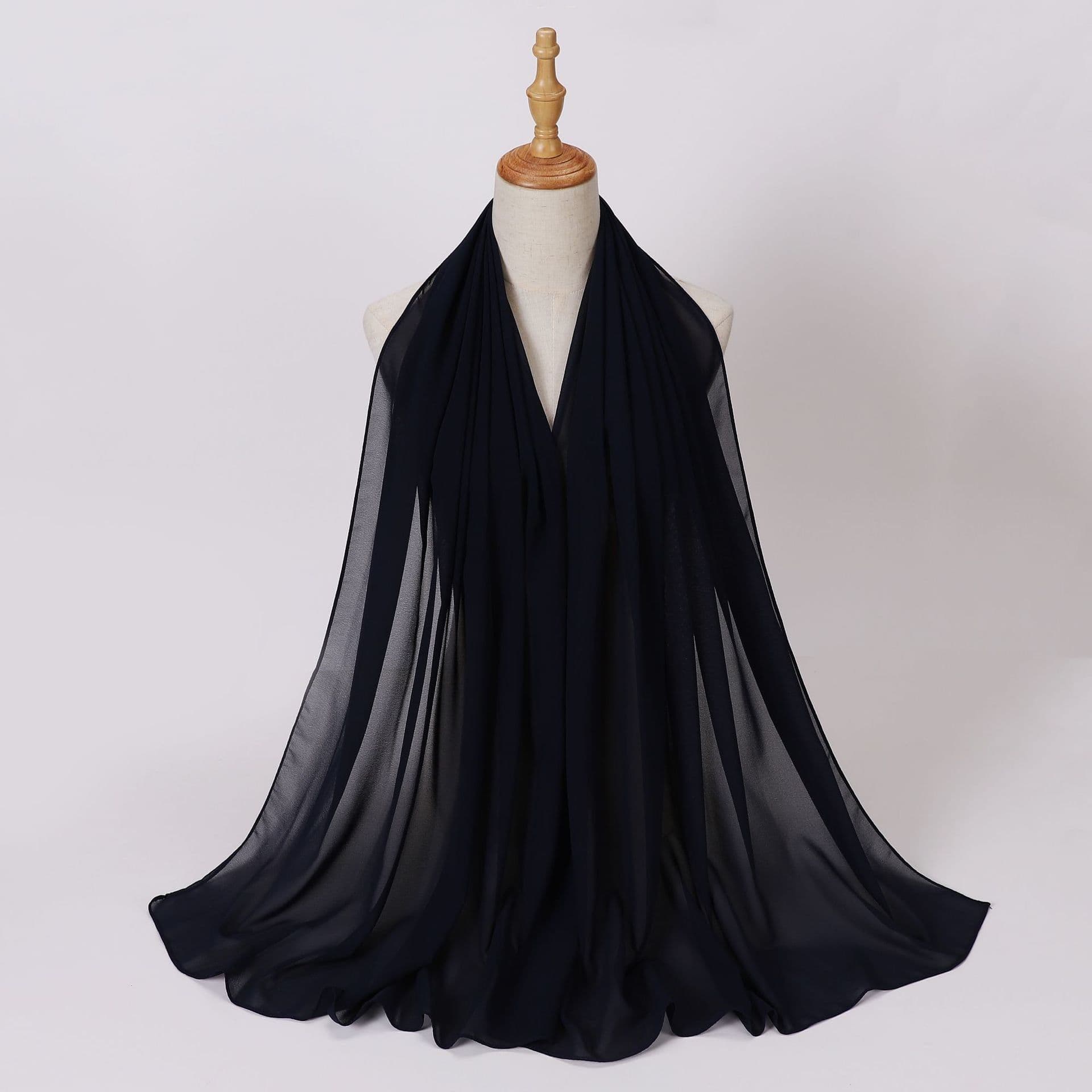 image-Weicai Chiffon Hijab Scarf - Gray Coffee 175x70cm