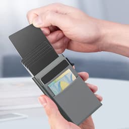 image-Men's Aluminum RFID Card Holder - 2023 Innovative Design