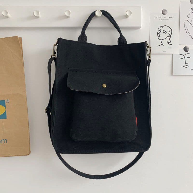 image-Canvas Khaki Corduroy Shoulder Bag - Vintage Square