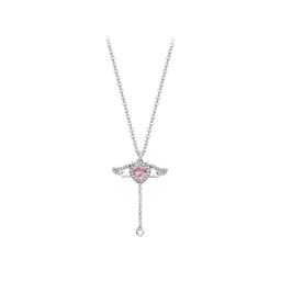 image-Cupid Heart Necklace - Angel Wings Tassel Chain