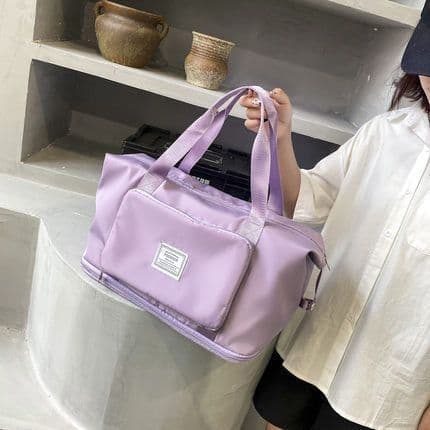 image-Multifunctional travel bag, female hand-held large-capacity waterproof luggage bag, sports gym bag, short-distance travel