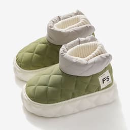 image-Lianjia 2023 autumn and winter new fashion trendy color matching plaid couple style men and women outer wear latex cotton shoes wholesale