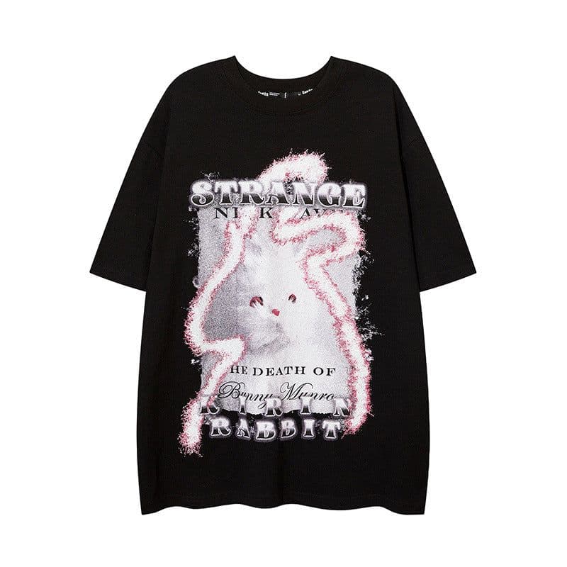 image-TKPA T-Shirt Cartoon Print Black XXL