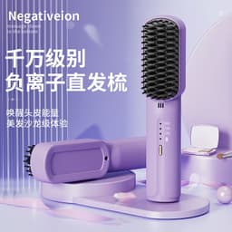 image-Cordless Hair Straightening Comb - Ionic Black