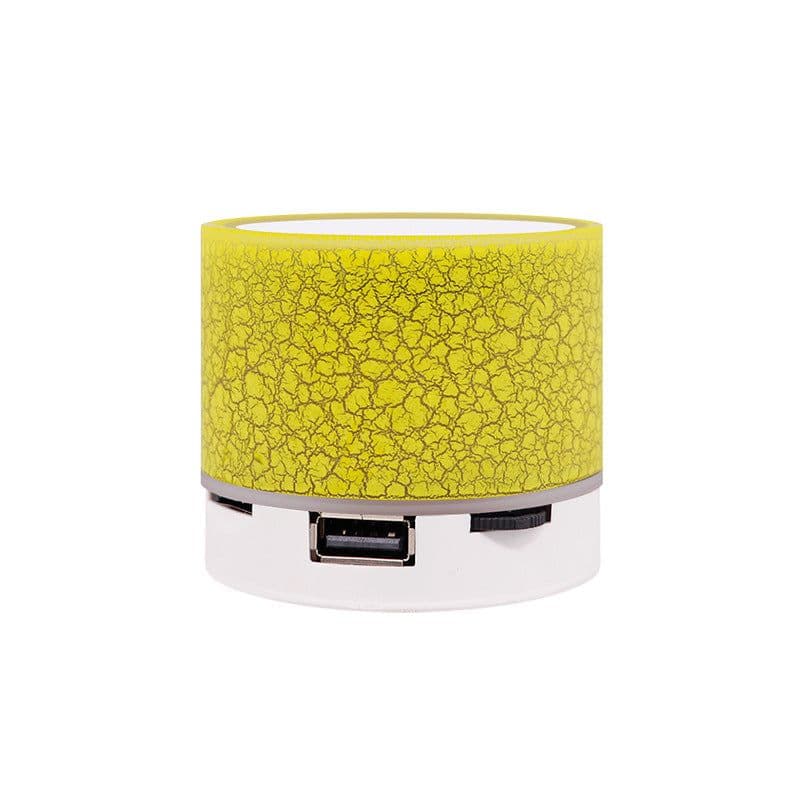 image-Mini Bluetooth Speaker - Portable LED Wireless Subwoofer Gift - Yellow 58*53mm