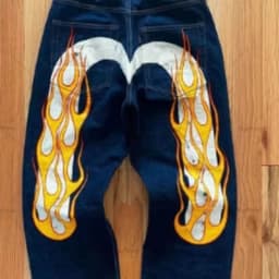 image-European and American hip-hop American style first year classic niche ins print men and women loose trendy trousers cool jeans