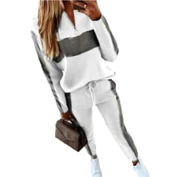 image-2022 spring and autumn new cross-border European and American popular women's gray splicing suit