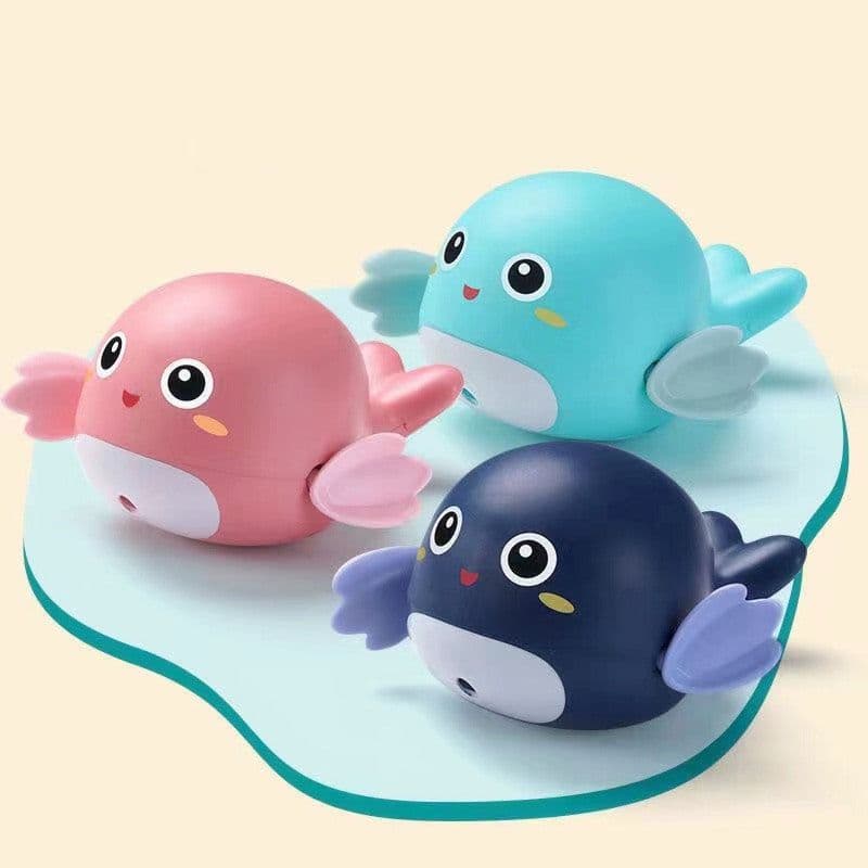 image-Baby Bath Toys Set - Turtle Dolphin Duck Frog