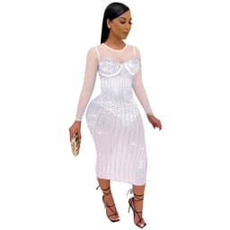 image-Vinia Diamond Milk Silk Dress - Black