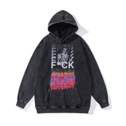 image-Cotton Fleece Hoodie - Kangaroo Pocket Loose Fit XXL