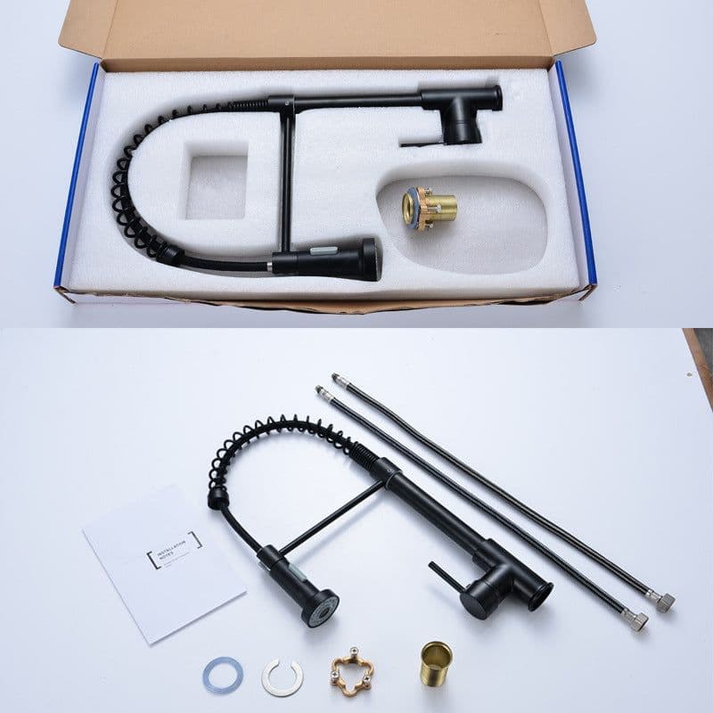 image-Universal Black Kitchen Faucet Rotatable Hot/Cold Sink (55 characters)
