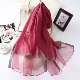 image-Polyester Long Scarf - Light Grey 90x200cm