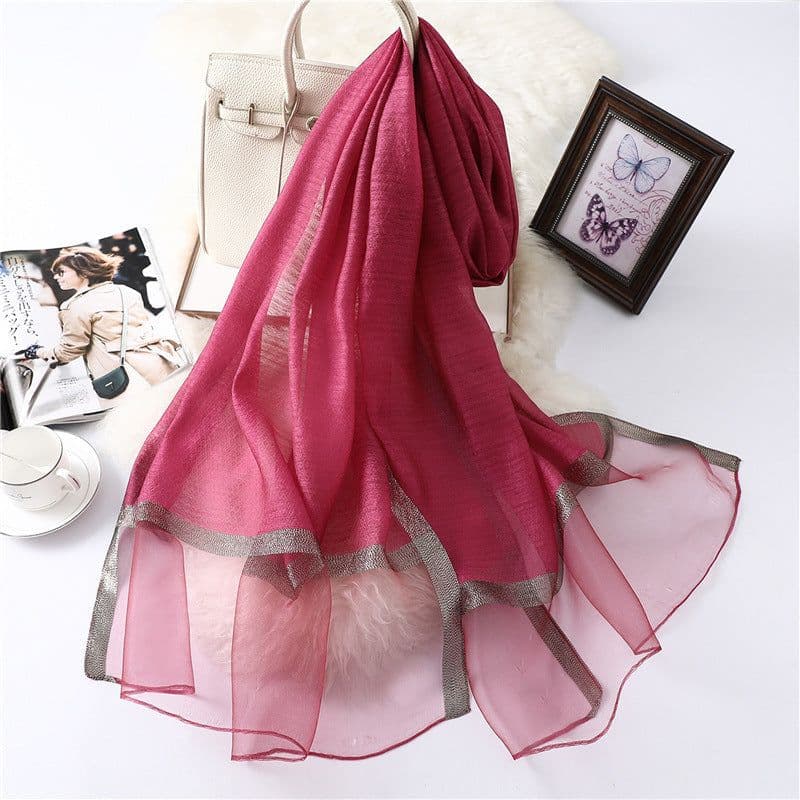 image-Polyester Long Scarf - Light Grey 90x200cm