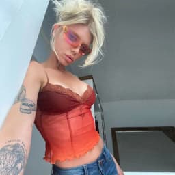 image-European and American foreign trade cross-border ins women's clothing see-through mesh lace stitching exposed navel slim camisole vest