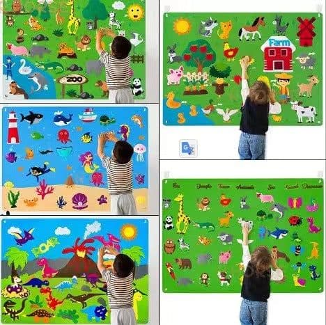 image-Montessori Space Learning Story Book Mat 103x75cm Felt Interactive