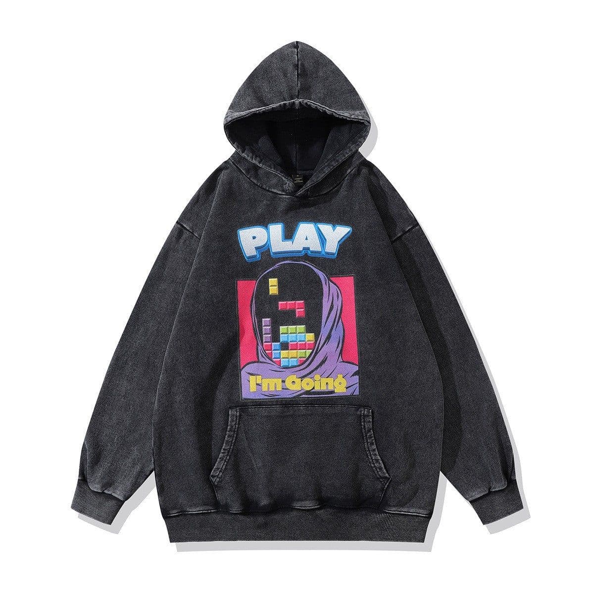 image-Cotton Fleece Hoodie - Kangaroo Pocket Loose Fit XXL