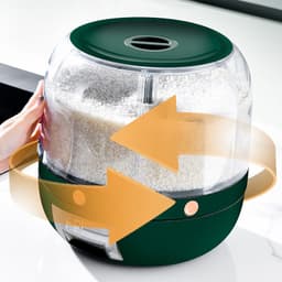image-Rice Storage Container - Rotating Grain Box Sealed
