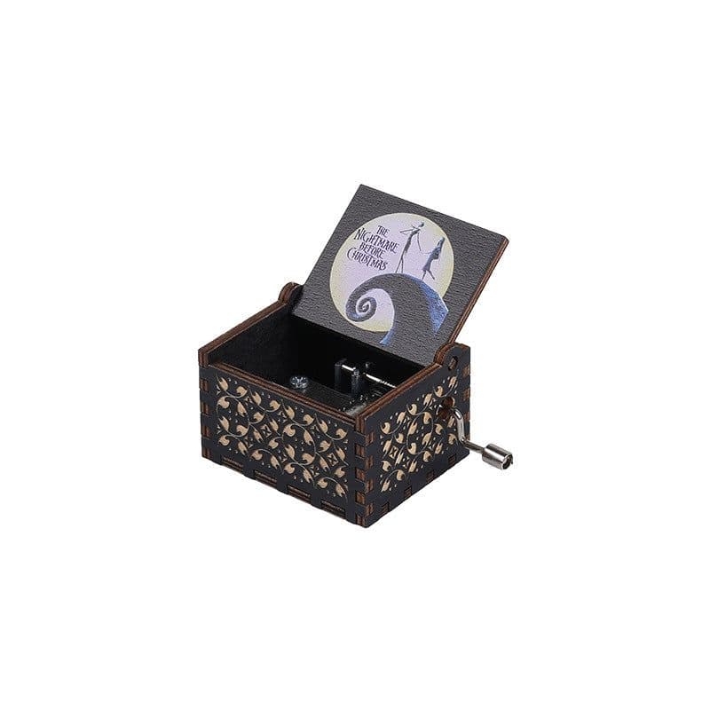 image-Autonomous DIY Wooden Hand Crank Halloween Music Box Carving Kit Gift