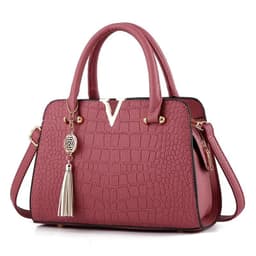 image-rpinala Women's Messenger Bag - Pink PU Crocodile