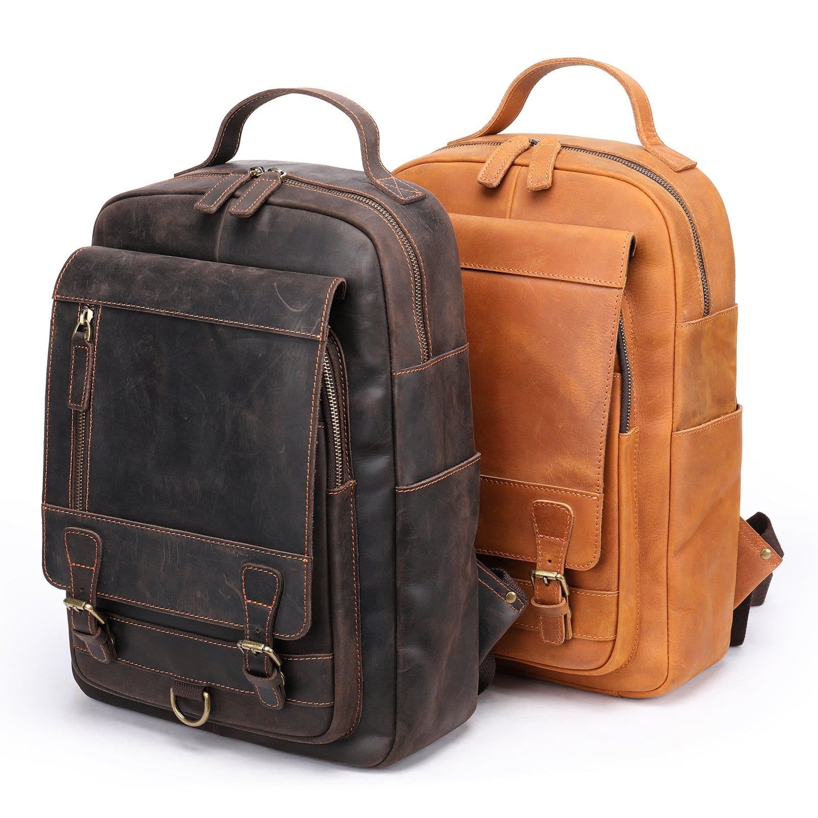 image-MASIWEI crazy horse leather backpack men's leather large capacity 2022 new outdoor men's computer bag backpack tide