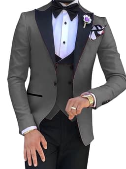 image-Cross-border Explosive Men's Suit Three-piece Suit Gun Barge Collar Wedding Suit Men's Suit One Drop Shipping Factory