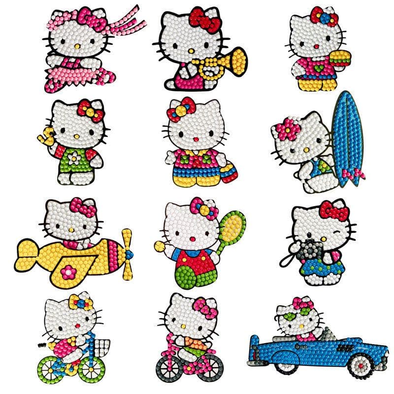 image-Douyin Rabbit Year Puzzle Sticker - DIY Crystal Diamond Fridge Decal - Cartoon Style