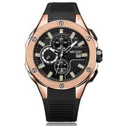 image-MEGIR 30M Waterproof Quartz Sports Watch - Silver 46mm Silicone Strap
