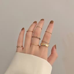 image-Wish Seven Piece Knuckle Ring Set Open Rings Wholesale