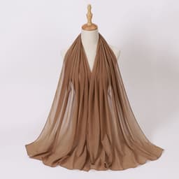 image-Weicai Chiffon Hijab Scarf - Gray Coffee 175x70cm