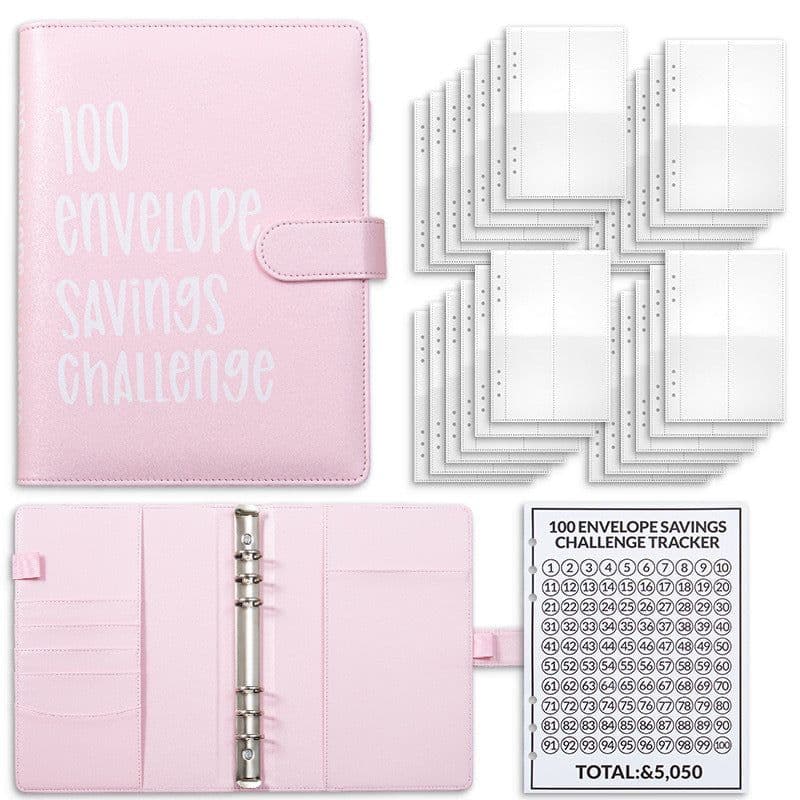 image-100 Days Saving Money Notebook - A5 Pink