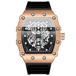 image-Binbang Quartz Men's Silicone Luminous Sports Watch 42mm Waterproof Red
