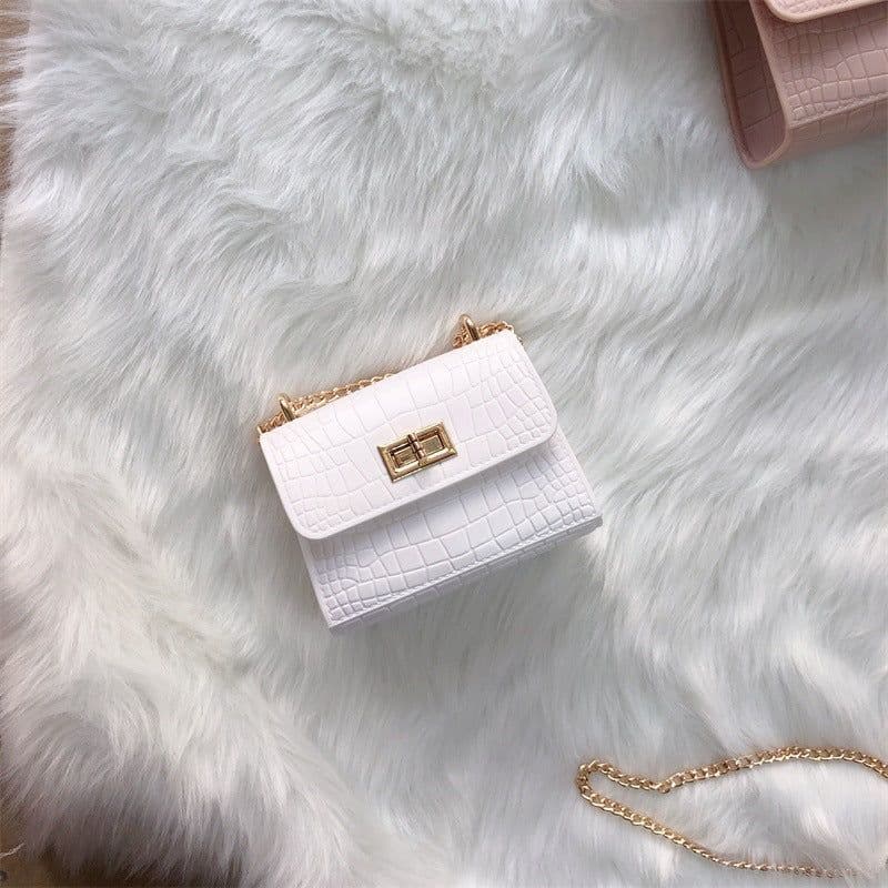 image-Summer mini small bag women 2021 new trendy net trendy red crocodile pattern solid color fashion one shoulder Messenger chain bag