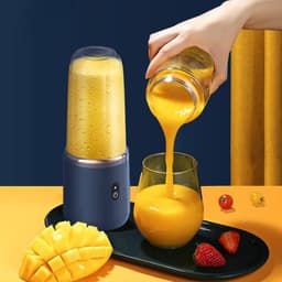 image-Portable Rechargeable Juicer Cup - Blue 6 Blade