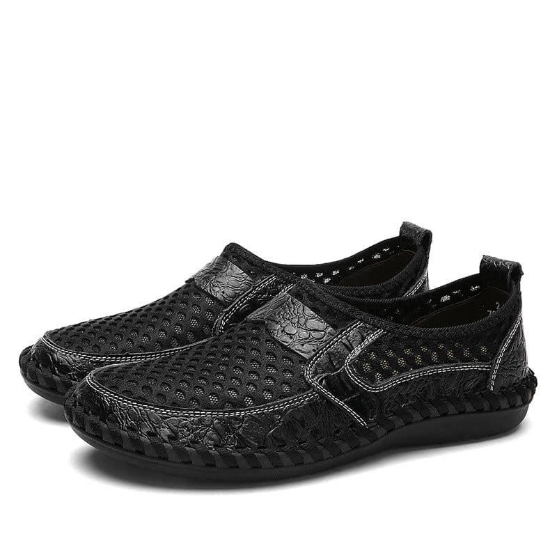 image-Men's Mesh Shoes Size 50 Brown Summer Slip-On