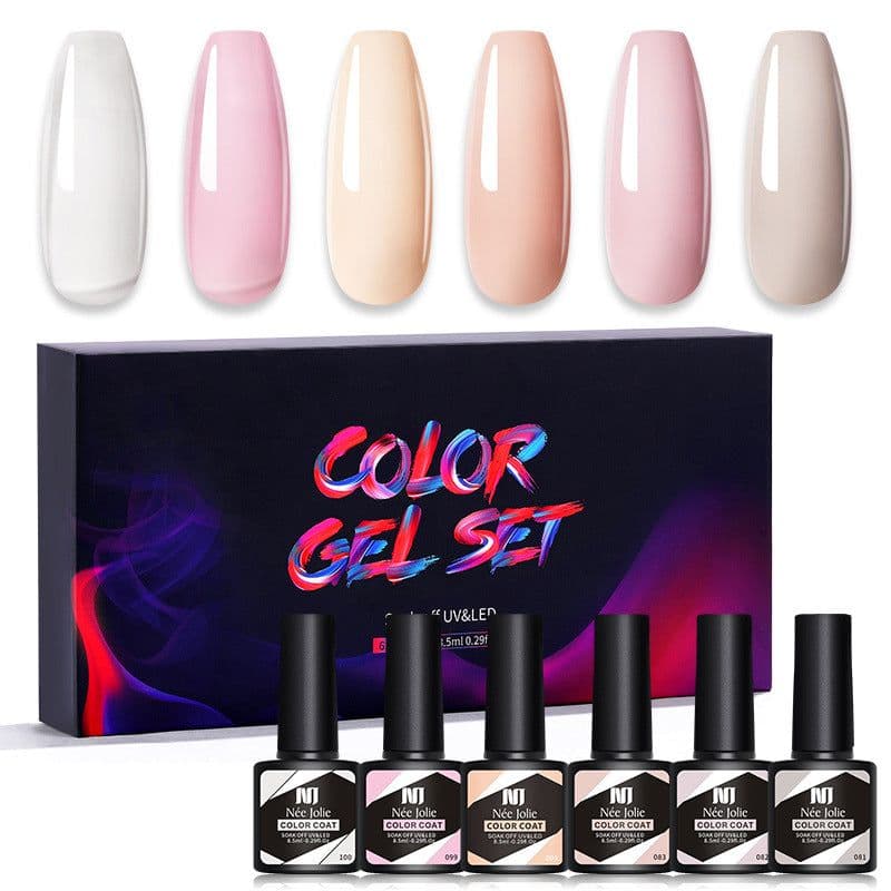 image-Nee Jolie UV Gel Nail Polish Set - 6 Colors 8.5ml