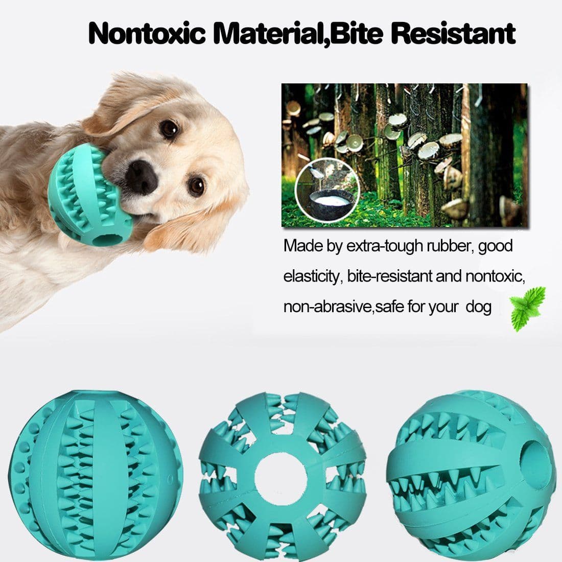 image-Dog Chew Toy Ball - Rubber 11.5cm Glitter