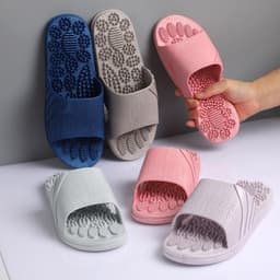 image-2021 Summer Candy Color Massage Home Slippers Bathroom Indoor Slippers Men and Women Plastic Couple Slippers
