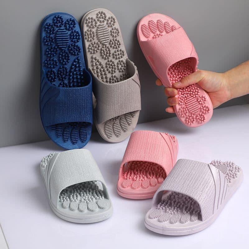 image-2021 Summer Candy Color Massage Home Slippers Bathroom Indoor Slippers Men and Women Plastic Couple Slippers