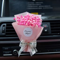 image-Aromatherapy Clip Bouquet - Beige Hydrangea Car Fragrance Decor
