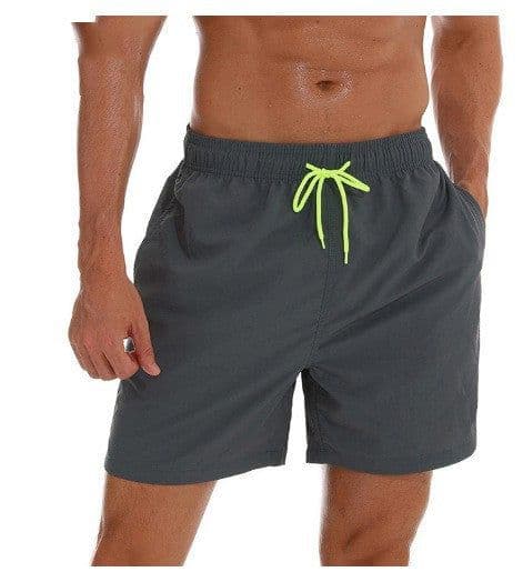 image-Cross-border new summer sports and leisure solid color men's quarter shorts breathable lotus leaf mesh men's beach pants