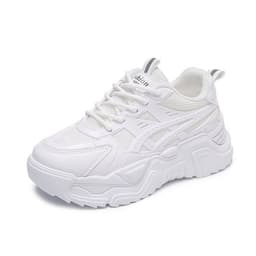 image-Trendy Lightweight Breathable Dad Shoes - Beige, Women's Sports Running Lace-Up