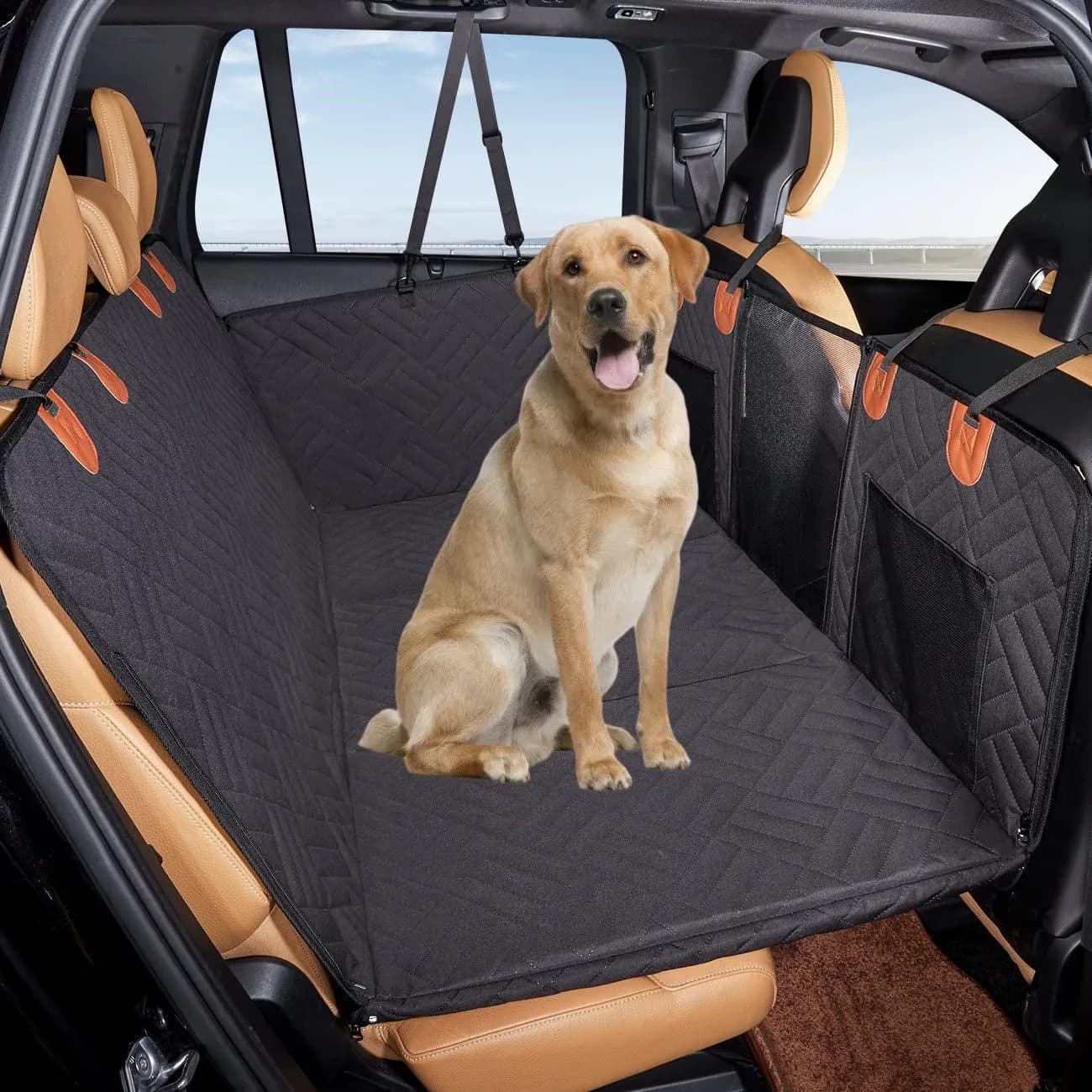 image-Dog Car Seat Mat - Black Waterproof 132x158cm