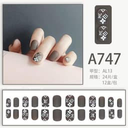 image-Fresh French flowers, cute ins wind, ice and transparent stars, long style, short style, white, high-end manicure and wearable nails