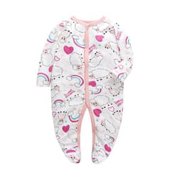 image-Baby Romper - Pink Long Sleeve Cotton 12M