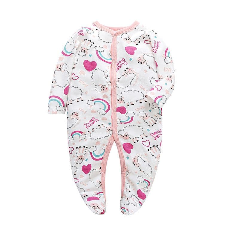 image-Baby Romper - Pink Long Sleeve Cotton 12M