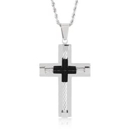 image-Cross Pendant Necklace - Stainless Steel Men's