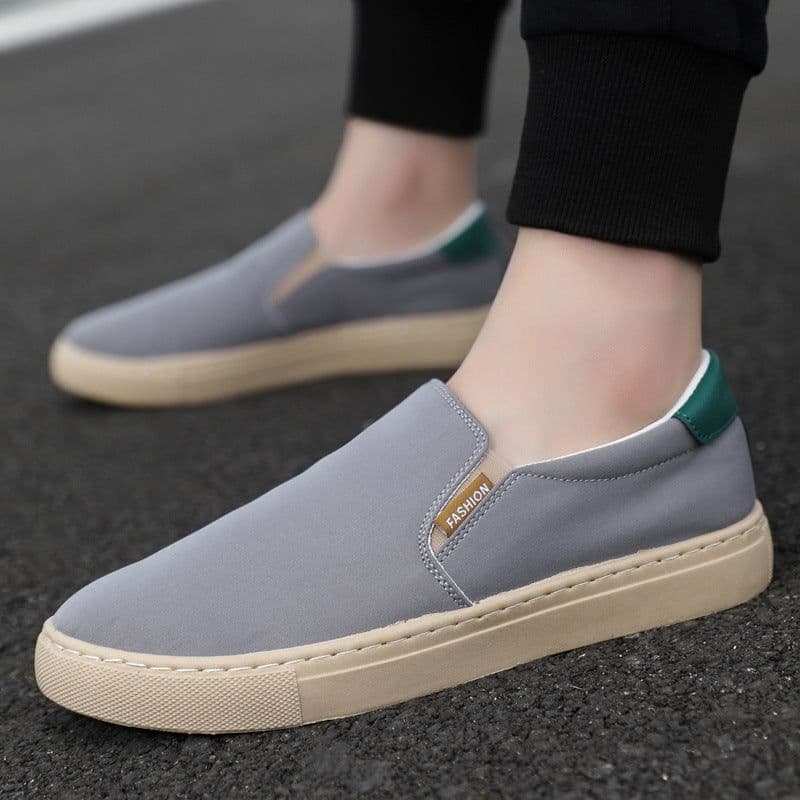 image-Men's Canvas Slip-On Casual Shoes - Size 48