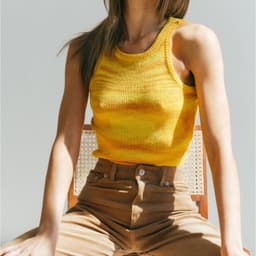 image-Women's Wool Knit Tank Top - Rose Red XL Slim