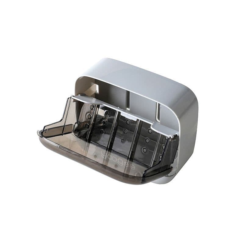 image-Yukichi Soap Box - White Grey ABS Wall-Mounted
