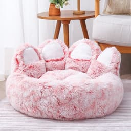image-Bear Paw Brown Cozy Nest Pet Bed For Dogs And Cats